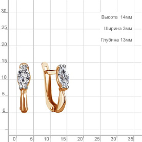 Серьги Аквамарин - Серебро 925, Фианит (арт. 400370.6)