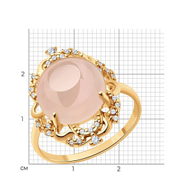 Кольцо SOKOLOV - Серебро 925, Кварц, Фианит (арт. 83010168)