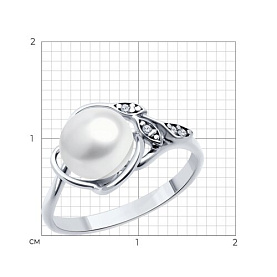 Кольцо SOKOLOV - Серебро 925, Жемчуг культивированный, Фианит (арт. 92014449)