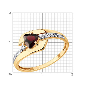 Кольцо Diamant - Золото 585, Гранат, Фианит (арт. 51-310-01543-2)