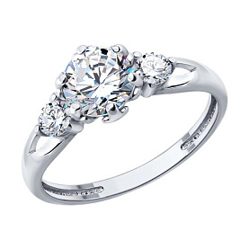 Кольцо SOKOLOV - Серебро 925, Фианит (арт. 94014873)