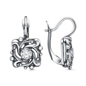 Серьги Красная пресня - Серебро 925, Фианит (арт. 33815082)