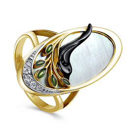 Кольцо Кабаровских - Серебро 925, Перламутр, Фианит (арт. 11-914-6213)