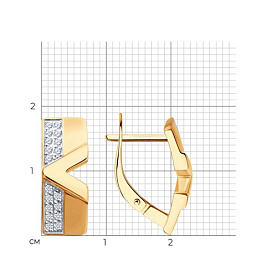 Серьги Diamant - Золото 585, Фианит (арт. 51-120-02978-1)