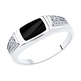 Кольцо SOKOLOV - Серебро 925, Фианит, Эмаль (арт. 94012410)