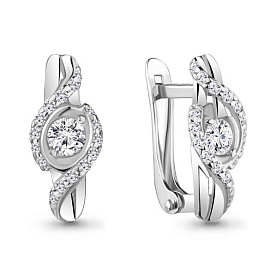 Серьги Аквамарин - Серебро 925, Фианит (арт. 48791А.5)