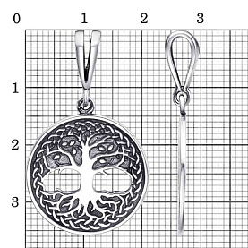 Подвеска Красная пресня - Серебро 925 (арт. 53015374)