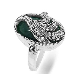 Кольцо Эвора - Серебро 925, Агат, Марказит (арт. 633740)