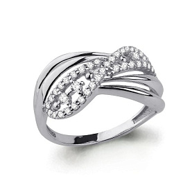 Кольцо Аквамарин - Серебро 925, Фианит (арт. 64508А.5)