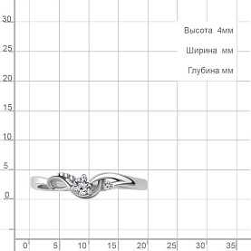 Кольцо Аквамарин - Серебро 925, Фианит (арт. 67420А.5)