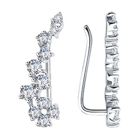 Серьги SOKOLOV - Серебро 925, Фианит (арт. 94022203)