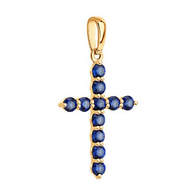 Подвеска SOKOLOV - Золото 585, Синтетический сапфир (арт. 732842)
