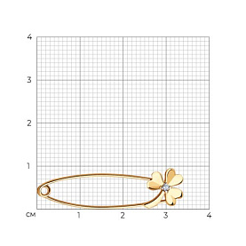 Булавка SOKOLOV - Золото 585, Фианит (арт. 040282)