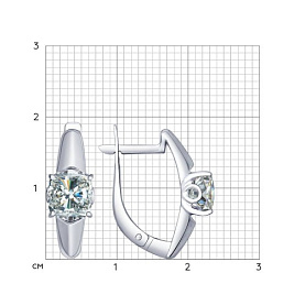 Серьги SOKOLOV - Серебро 925, Swarovski (арт. 89020055)