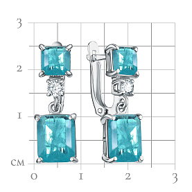 Серьги Talant - Серебро 925, Горный хрусталь, Фианит (арт. 14-72-0П01-15365)