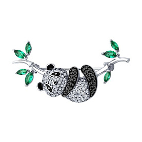 Брошь SOKOLOV - Серебро 925, Фианит, Эмаль (арт. 94040345)