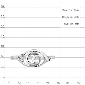 Кольцо Аквамарин - Серебро 925, Фианит (арт. 67321А.5)