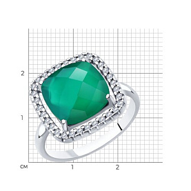 Кольцо Diamant - Серебро 925, Агат, Фианит (арт. 94-310-00433-1)