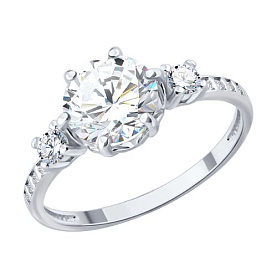 Кольцо SOKOLOV - Серебро 925, Фианит (арт. 94014958)