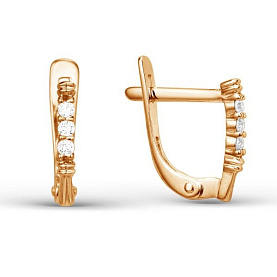 Серьги ЮФ Династия - Золото 585, Фианит (арт. 001252-1102)