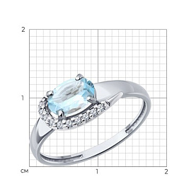 Кольцо Diamant - Серебро 925, Топаз, Фианит (арт. 94-310-00183-1)