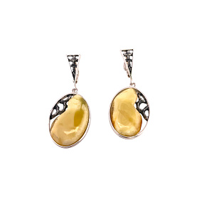 Серьги Янтарная волна - Серебро 925, Янтарь (арт. 721001)