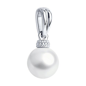 Подвеска SOKOLOV - Серебро 925, Жемчуг имитация (арт. 94032610)