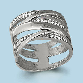 Кольцо Аквамарин - Серебро 925, Фианит (арт. 63818А.5)