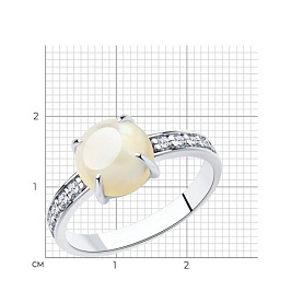 Кольцо Diamant - Серебро 925, Синтетический перламутр, Фианит (арт. 94-310-00887-1)