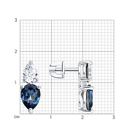 Серьги Diamant - Серебро 925, Кристалл (арт. 94-122-00047-1)