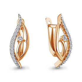 Серьги Аквамарин - Серебро 925, Фианит (арт. 49842А.6)