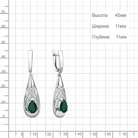 Серьги Аквамарин - Серебро 925, Агат, Фианит (арт. 4968309А.5)