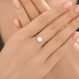 Кольцо Diamant - Серебро 925, Жемчуг имитация (арт. 94-110-02378-1)