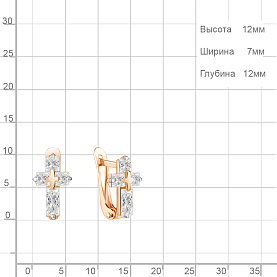 Серьги Аквамарин - Серебро 925, Фианит (арт. 49264.6)