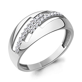 Кольцо Аквамарин - Серебро 925, Фианит (арт. 600753А.5)