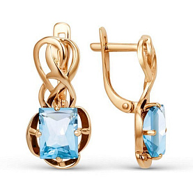 Серьги ЮФ Династия - Золото 375, Синтетический ситалл (арт. 010252-5310)