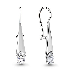 Серьги Аквамарин - Серебро 925, Фианит (арт. 46813А.5)