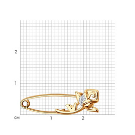 Булавка SOKOLOV - Золото 375, Фианит (арт. 040330-4)
