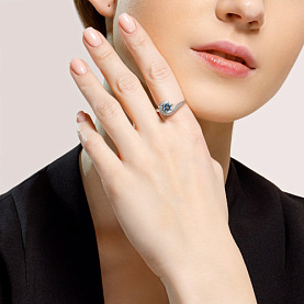 Кольцо SOKOLOV - Серебро 925, Топаз, Фианит (арт. 92011848)