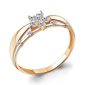 Кольцо Аквамарин - Серебро 925, Фианит (арт. 68007А.6)