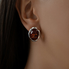Серьги SOKOLOV - Серебро 925, Янтарь пресс. (арт. 83020315)