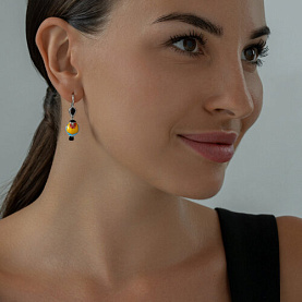 Серьги SOKOLOV - Серебро 925, Фианит, Эмаль (арт. 94021697)