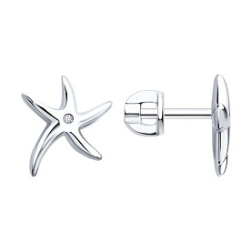 Серьги Diamant - Серебро 925, Фианит (арт. 94-122-002658-1)