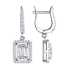 Серьги SOKOLOV - Серебро 925, Фианит (арт. 94026693)