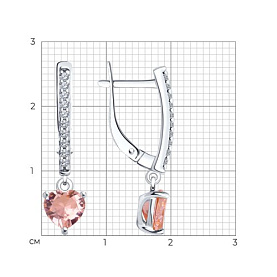 Серьги SOKOLOV - Серебро 925, Синтетический ситалл , Фианит (арт. 92022923)
