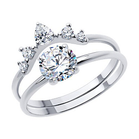 Кольцо SOKOLOV - Серебро 925, Фианит (арт. 94014076)