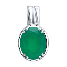 Подвеска SOKOLOV - Серебро 925, Агат, Фианит (арт. 92030864)