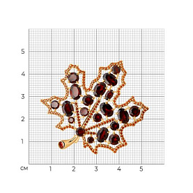 Брошь SOKOLOV - Серебро 925, Гранат, Фианит (арт. 92040100)