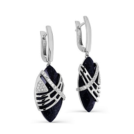 Серьги Кабаровских - Серебро 925, Фианит (арт. 12-258-1300)