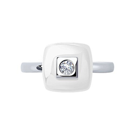 Кольцо Diamant - Серебро 925, Керамика, Фианит (арт. 94-110-01278-2)
